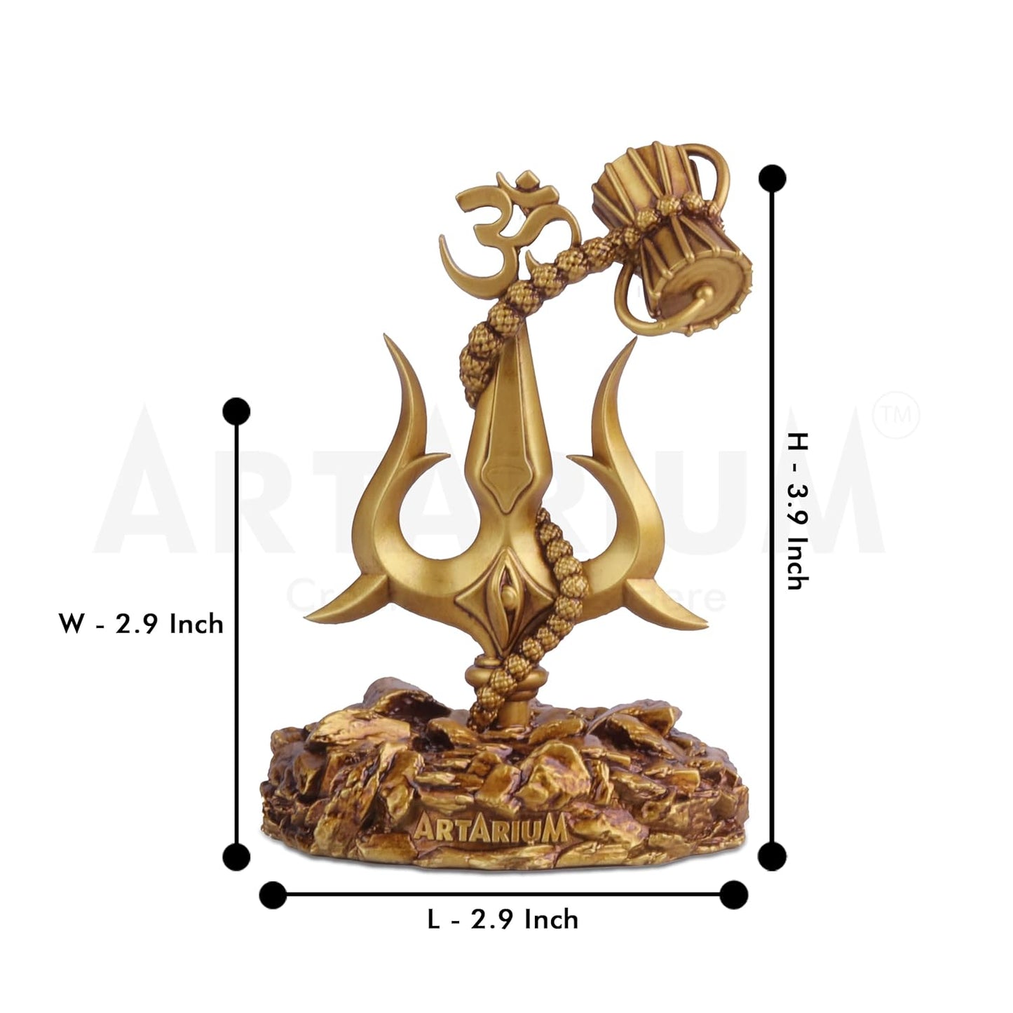 Shiva Trishul Idol Decorative Showpiece for Car Dashboard