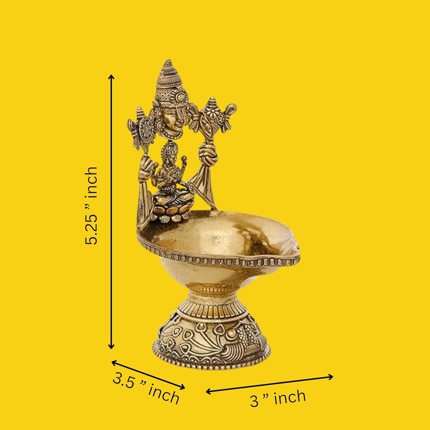 Tirupati Balaji Laxmi Diya Maa Lakshmi Venkateswara Oil Wick Deepak for Pooja Room Oil Lamp Akhand Jot Deepam for Diwali Pooja Temple Home Office Daily Puja