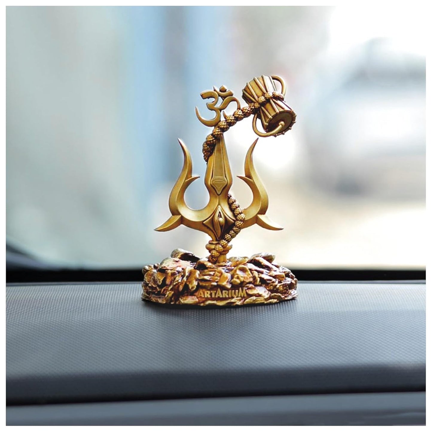 Shiva Trishul Idol Decorative Showpiece for Car Dashboard