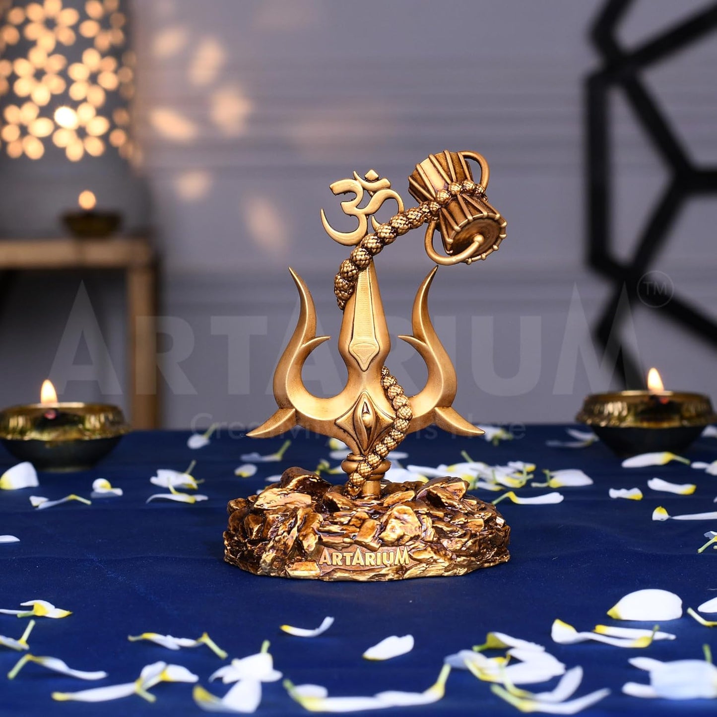 Shiva Trishul Idol Decorative Showpiece for Car Dashboard