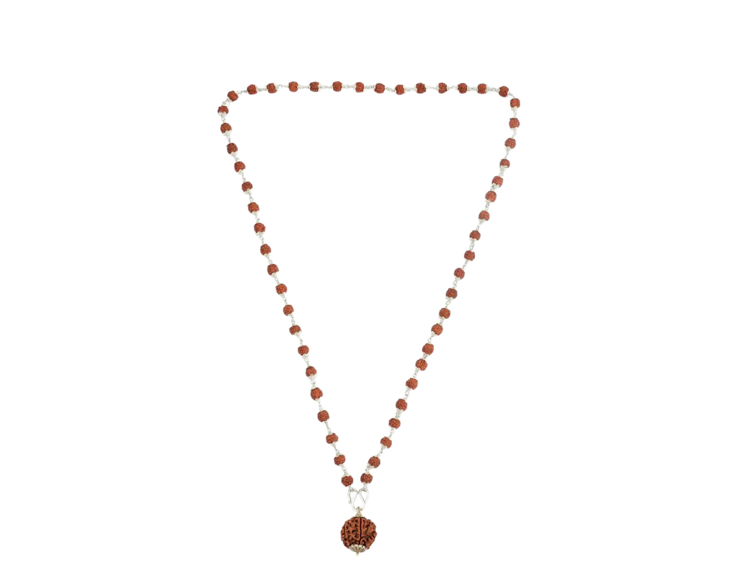 5 Mukhi Silver Rudraksha Mala