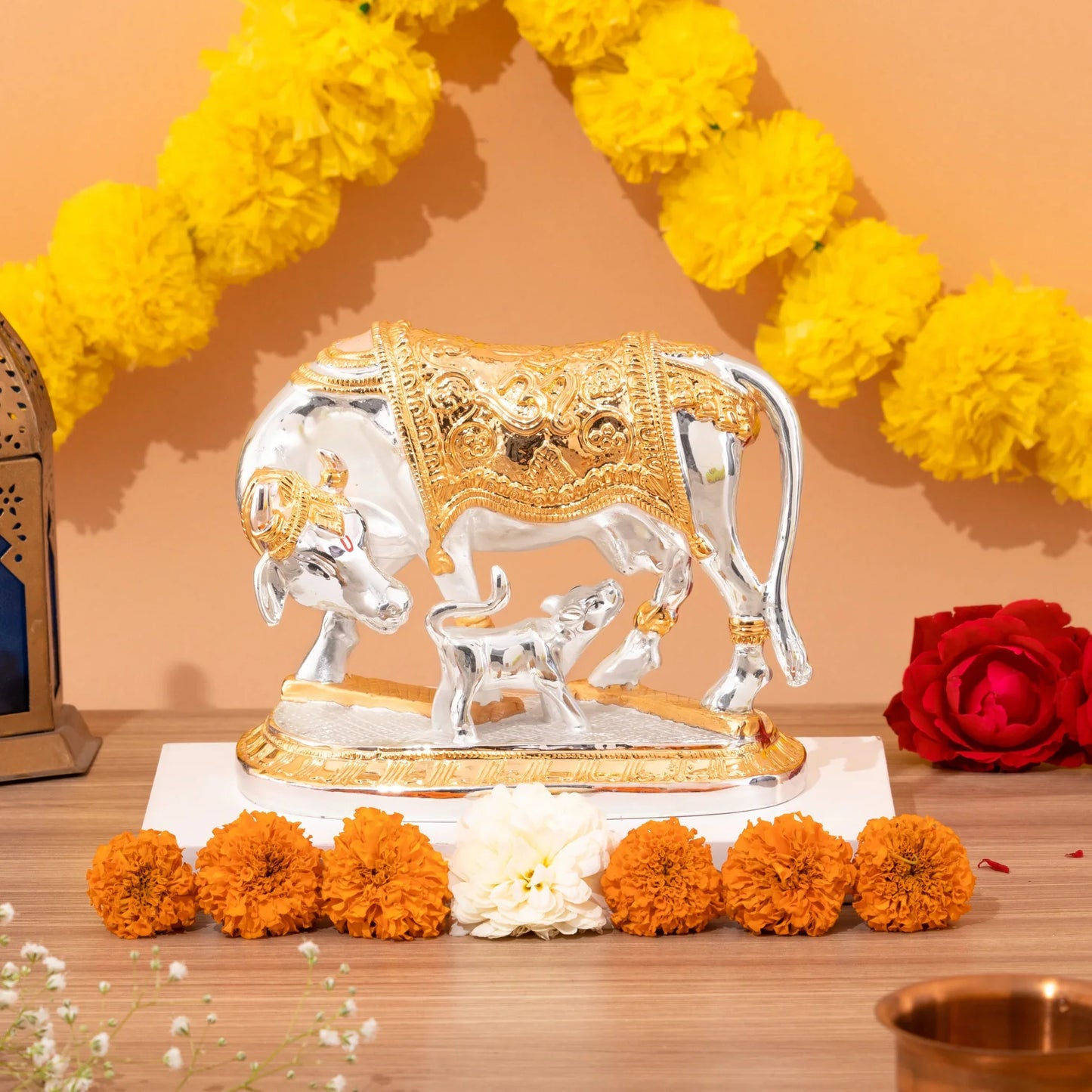 Vastu Kamdhenu Cow with Calf Idol